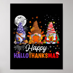 Poster Gnomes Halloween Thanksgiving Christmas Happy Hall