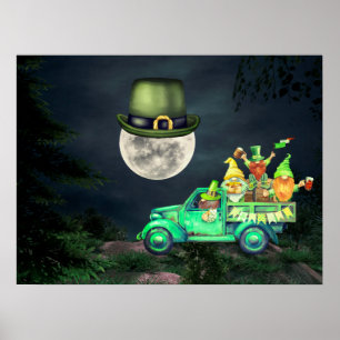 Poster Gnomes irlandais et Shenanigans de Pleine lune