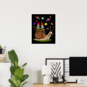 Poster Gnomes Riding Snail (Bureau à domicile)
