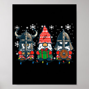 Poster Gnomes Viking de Noël Drôles Cadeaux Noël Hommes F