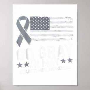 Poster Go Grey En Mai Cerveau Mois de sensibilisation au