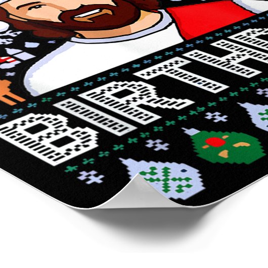 Poster Go Jesus C'est ton anniversaire drôle Jésus Noël (Coin)