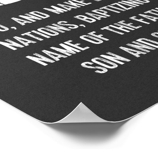 Poster Go. Modern Bible Verse, Scripture, Matthew 28:19 (Coin)