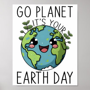 Poster Go Planet Son Jour des terres Enseignant Enfants M