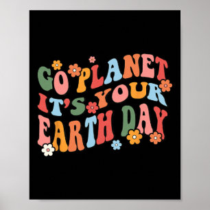 Poster Go Planet Son Jour des terres Rétro Super