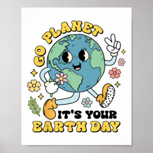 Poster Go Planet Your Jour des terres Climate Change Scie