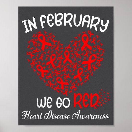 Poster Go Red - American Heart Month Awareness In Februar (Devant)