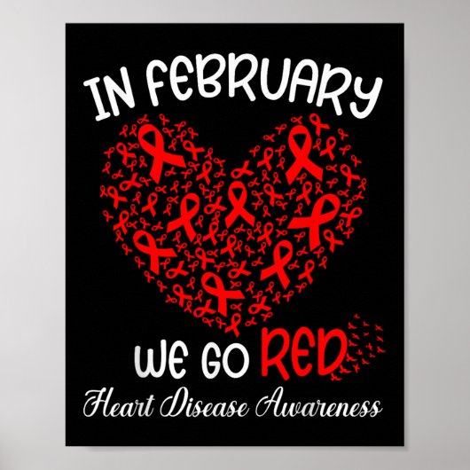 Poster Go Red - American Heart Moth Awareness En Février (Devant)