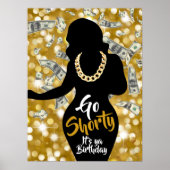 Poster Go Shorty 90's Parties scintillant d'anniversaire  (Devant)