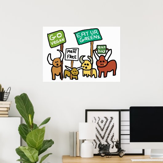 Poster Go Vegan (Bureau à domicile)