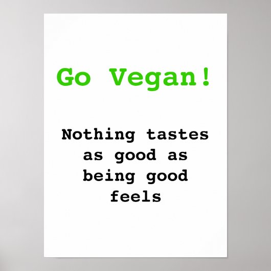 Poster Go vegan Rien n'a le goût d'être bon (Devant)