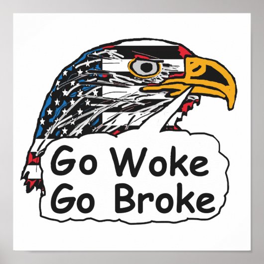 Poster Go Woke Go Broke (Devant)