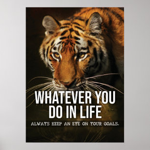 Poster Goals - Hustle, Gym, Success - Tiger Motivational