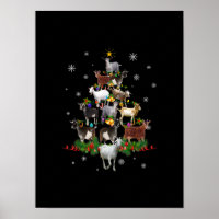 Goat Christmas Tree Snow Goat Xmas