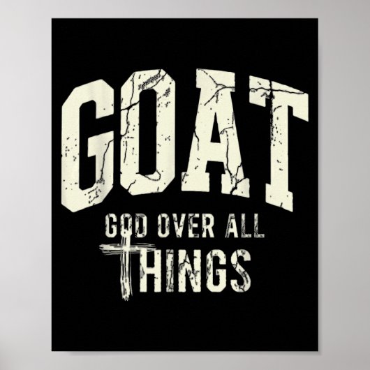 Poster Goat God Over Thing Christian Funny Saying Design (Devant)