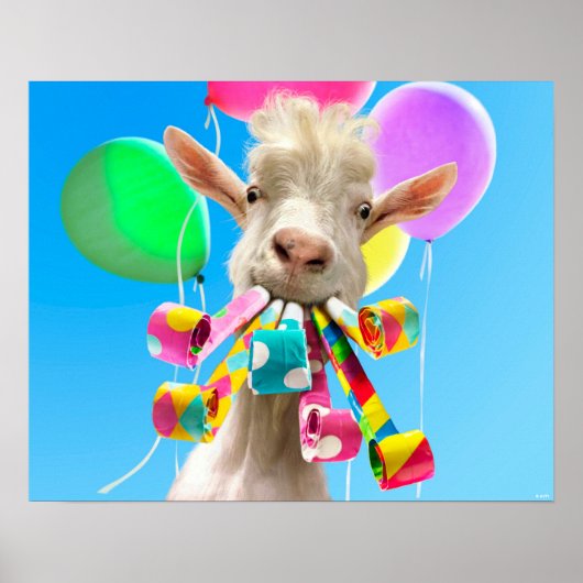 Poster Goat with Party Blowers (Devant)
