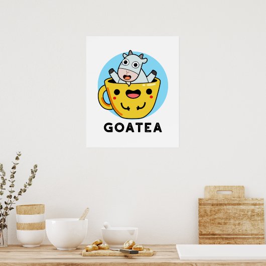 Poster Goatea Funny Chèvre Thé Pun (Cuisine)