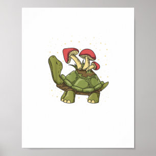 Poster Gob esthétique Cottagecore Tortue Tortue Champigno