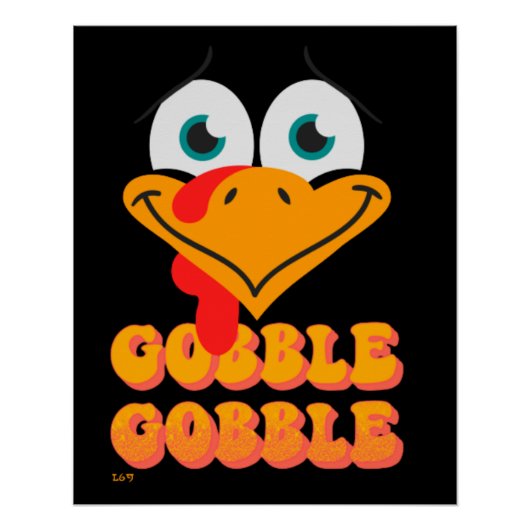 Poster GOBBLE GOBBLE drôle d'action de grâce (Devant)