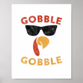 Poster Gobble Gobble Turquie Thanksgiving Day Cadeaux Vin (Devant)