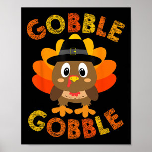 Poster Gobble Turquie Petits garçons Filles Enfants Thank