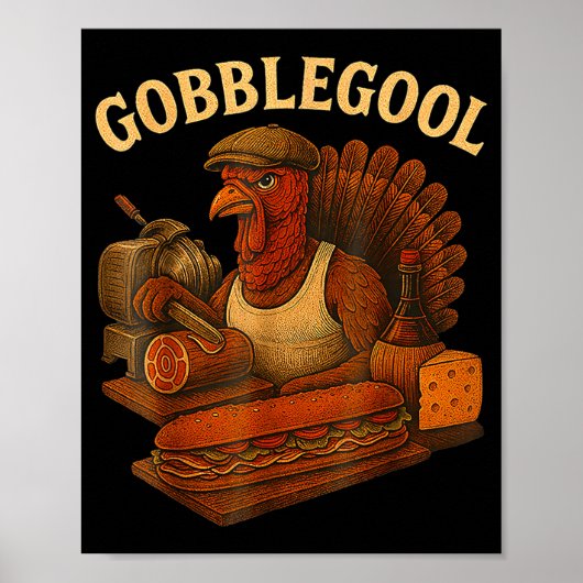 Poster Gobbol Turkey Thanksgiving  (Devant)