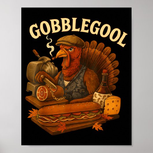 Poster Gobbol Turkey Thanksgiving  (Devant)