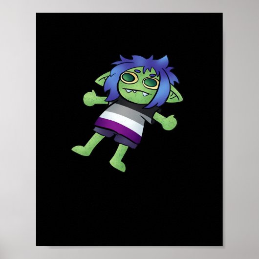 Poster Goblincore Asexual Pride Goblin Classic (Devant)
