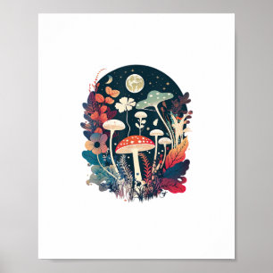 Poster Goblincore esthétique et caprice de champignon Cot