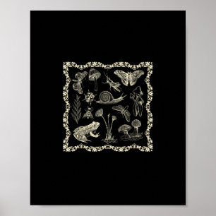 Poster Goblincore Grenouille et Champignon Esthétique Cot