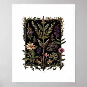 Poster Goblincore Sorcière Victorienne Herbes Classique