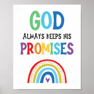 Poster God Always Keeps His Promises Kids Christian