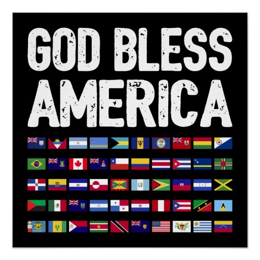 Poster God Bless America All Countries Latino Pride I (Devant)