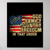 Poster God Family Country Dom In That Order For Suprters (Devant)