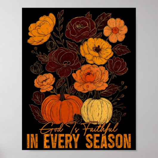 Poster God Is Faithful In Every Season Christian Fall Boh (Devant)