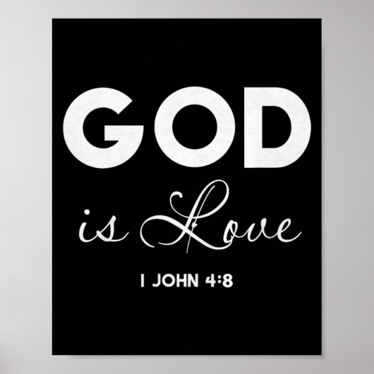Poster God Is Love 1 John 4_8 Bible Verse Christian Scrip (Devant)