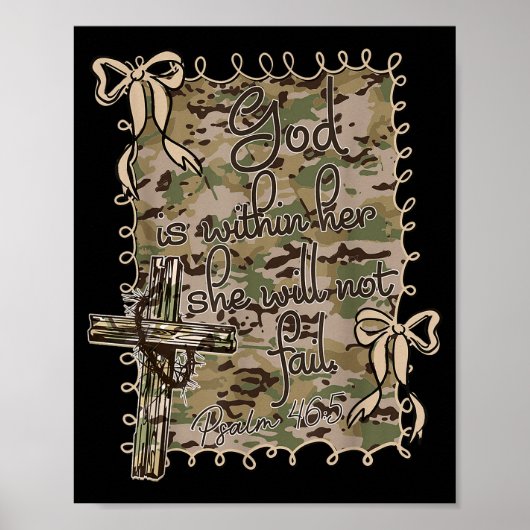 Poster God Is Within Her She Will Not Fail Christian Bibl (Devant)
