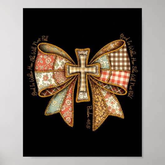 Poster God Is Within Her She Will Not Fall Coquette Bow C (Devant)