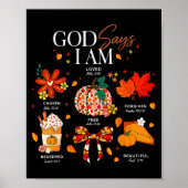 Poster God Says I Am Fall Vibes Autumn Christian Women Me (Devant)