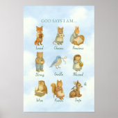 Poster God Says I Am – Scripture Declaration Nursery Wal (Devant)