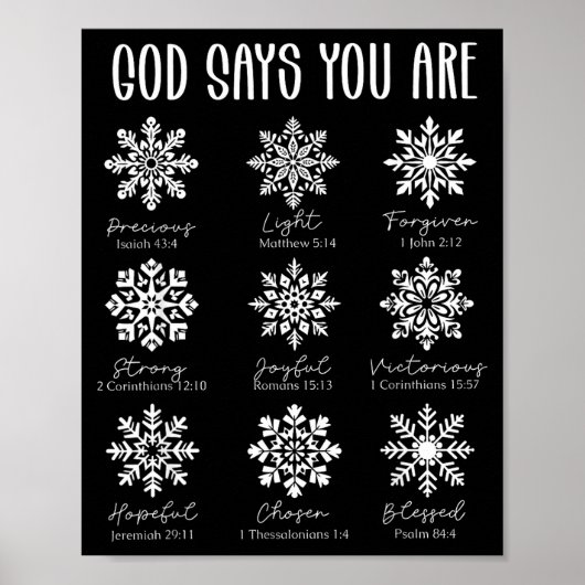 Poster God Says You Are Christian Snowflake Christmas Bib (Devant)