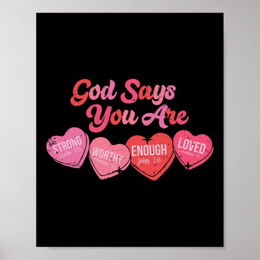 Poster God Says You Are Valentine  (Devant)