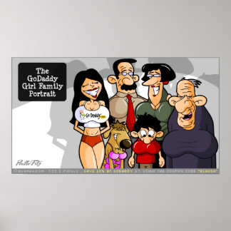 Poster GoDaddy Portrait de famille pour filles