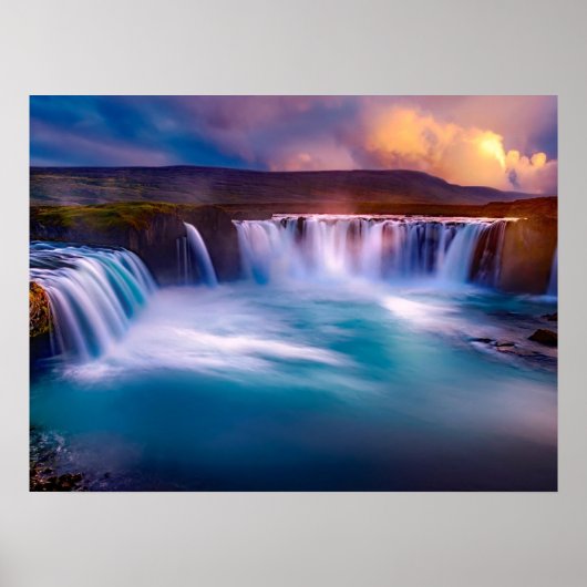 Poster Godafoss, chutes d'Islande (Devant)