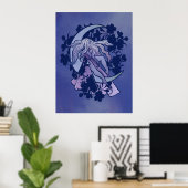 Poster Goddess de lune violette Wiccan Triple Moon Symbol (Bureau à domicile)