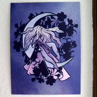 Goddess de lune violette Wiccan Triple Moon Symbol