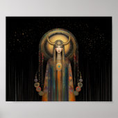 Poster Goddess Lilith Arc-en-ciel Gold Noir Art Nouveau (Devant)