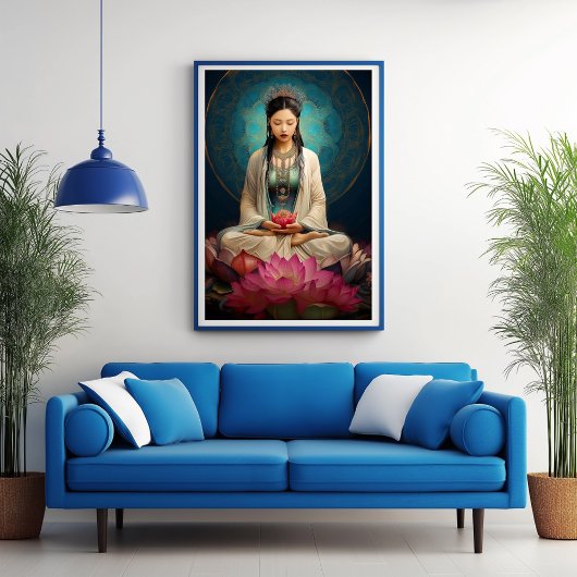 Poster Goddess Quan Yin High Frequency Portrait Painting