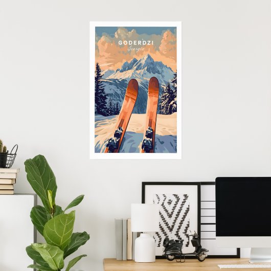 Poster Goderdzi Ski Print 1 (Bureau à domicile)