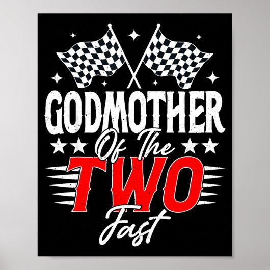 Poster Godmother Of The Two Fast Second Birthday Racing C (Devant)